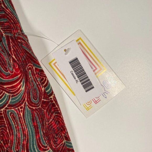 LuLaRoe CASSIE Pencil Skirt Aqua Teal White Swirls Large L NWT LLR - Picture 3 of 5